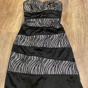 Black and zebra cocktail dress